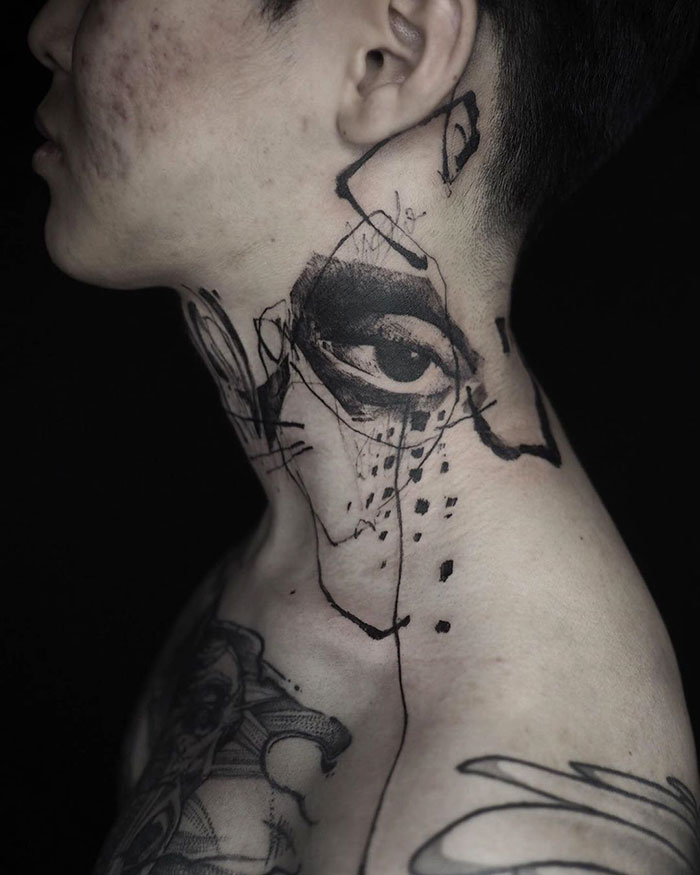 Eye Neck Tattoo Design