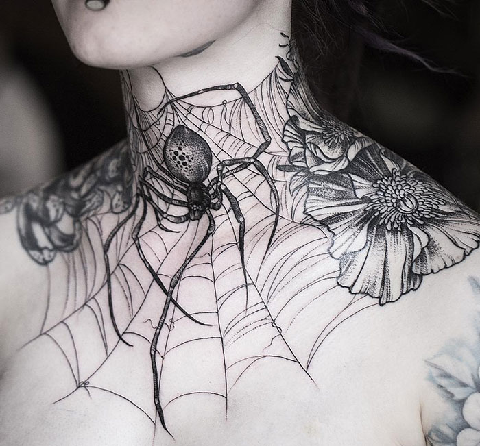 Large Spider Web Tattoo