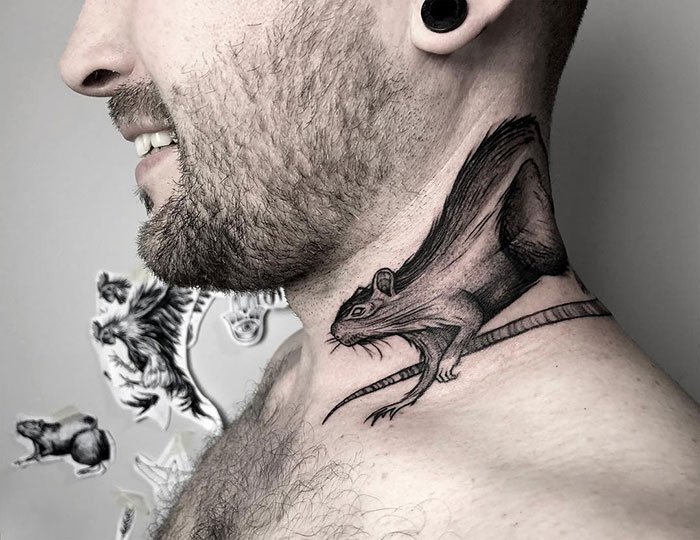 Rat Neck Tattoo