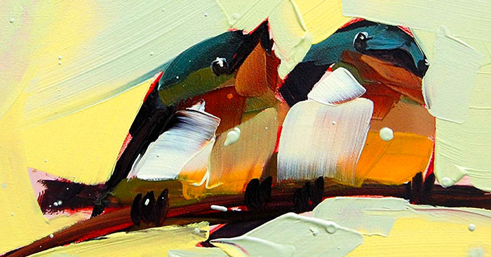This Artist Uses Thick Strokes To Create Intricate Oil Paintings Of Birds