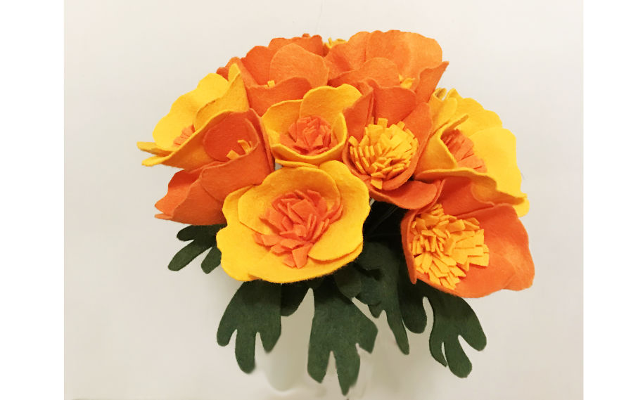 I Started Making Flowers Out Of Felt Because My Pets Always Eat And/Or Destroy Real Ones I Started Making Flowers Out Of Felt Because My Pets Always Eat And/Or Destroy Real Ones