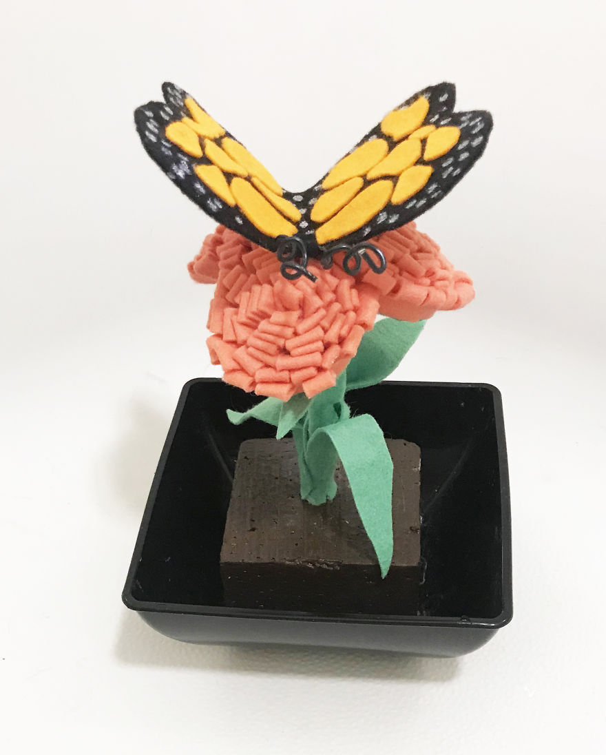 I Started Making Flowers Out Of Felt Because My Pets Always Eat And/Or Destroy Real Ones I Started Making Flowers Out Of Felt Because My Pets Always Eat And/Or Destroy Real Ones