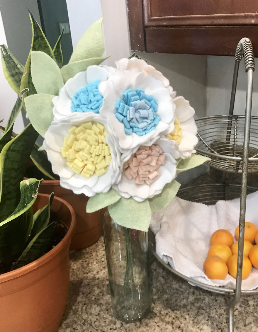 I Started Making Flowers Out Of Felt Because My Pets Always Eat And/Or Destroy Real Ones I Started Making Flowers Out Of Felt Because My Pets Always Eat And/Or Destroy Real Ones