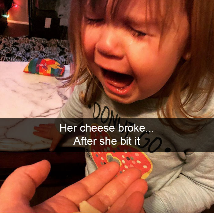 Her Cheese Broke... After She Bit It