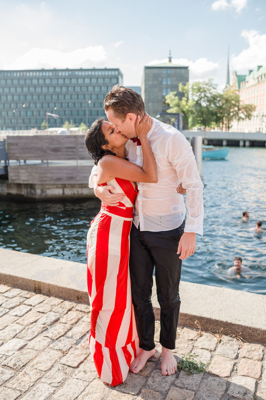 After They Said "I Do" They Jumped Into A Copenhagen Canal Together