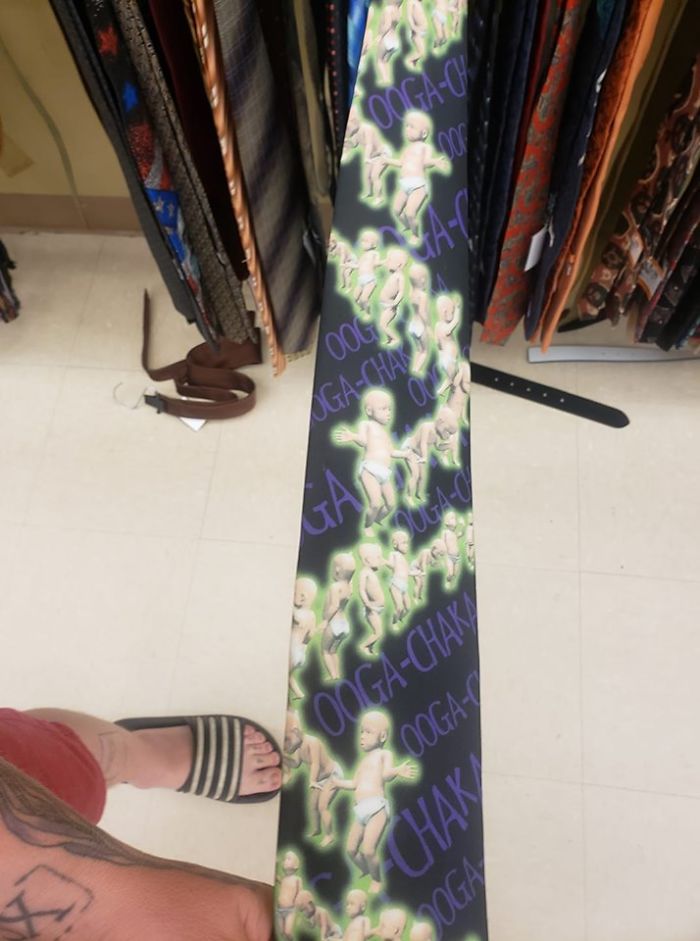 Psychedelic Baby Tie For Only $6.99 Anyone? Sadly It Didn't Come Home With Us Because My Boyfriend Was Not Hooked On The Feeling