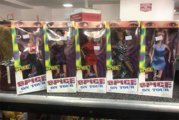 The Whole Gang. They Did Not Come Home With Me, They Were $15 Each. I Love The Spice Girls, But Not That Much