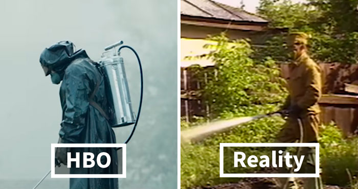 Side By Side Comparisons Of The Real Chernobyl Vs. The HBO Version Of It (20 pics)