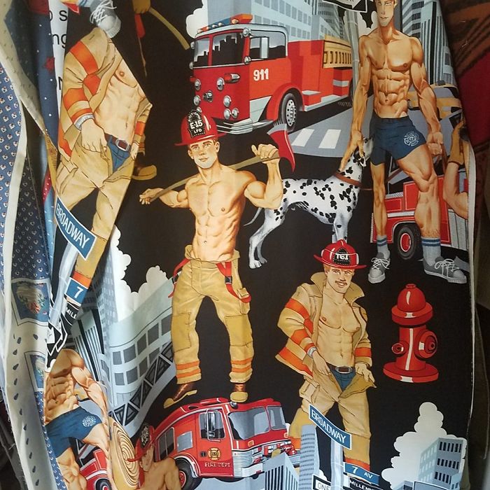 I Need Ideas For What I Can Make For My Firefighter Husband With This Lovely Bit Of Fabric I Found At A Small Town Thrift Store