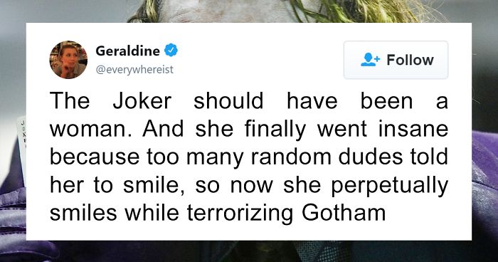 Woman Suggests That A Female Joker Would Be A Convincing Character, And Men Lose Their Minds