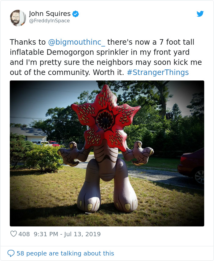 It Only Takes $100 To Turn Your Yard Into A Parallel Dimension With This 6-Foot-Tall Demogorgon Sprinkler