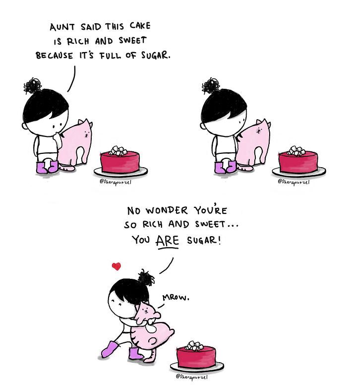 My 30 Heartwarming Comics About My Little Niece Who Says The Most Wickedly Funny Things And Her Cat