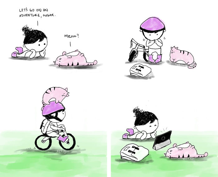 My 30 Heartwarming Comics About My Little Niece Who Says The Most Wickedly Funny Things And Her Cat