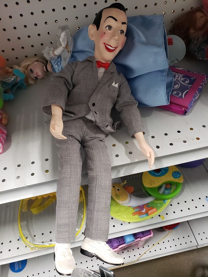 Found This Creepy Pee Wee Herman Doll, Even Had A Pull String On His Back