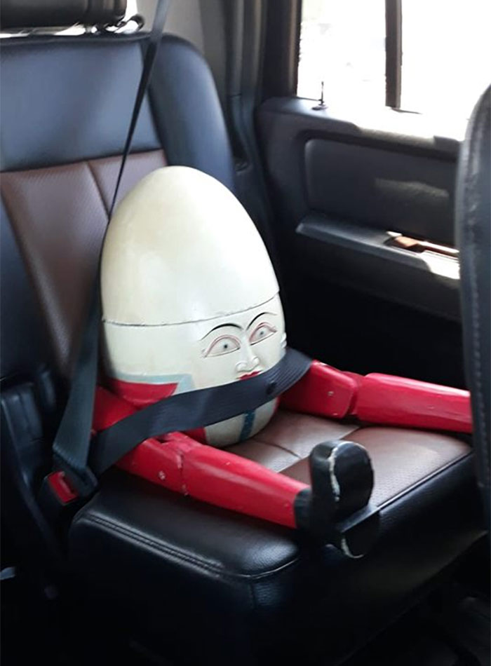 After Days Of Deliberation I Came To The Conclusion That Humpty Was Coming Home With Me Today. No More Thrift Store For Him. He Has Been Adopted And Enjoyed The Ride Home!