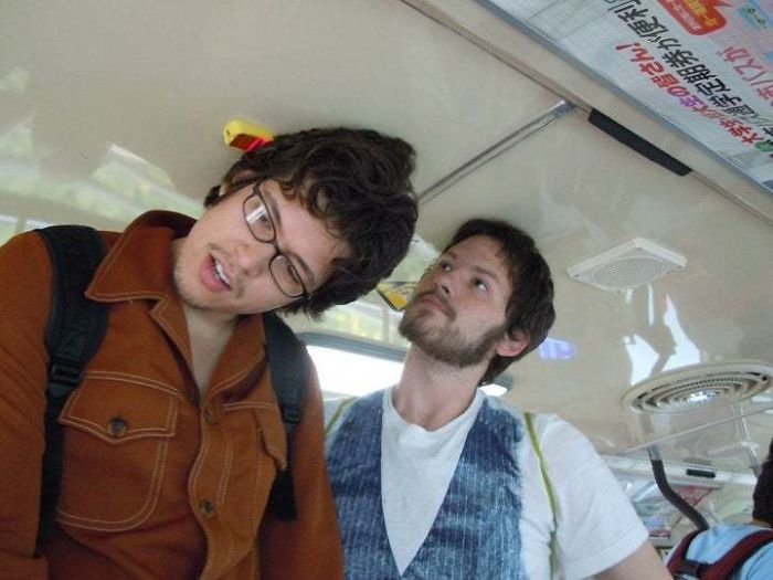 Me(White Guy) And My Friend Riding The Bus In Kyoto, Japan