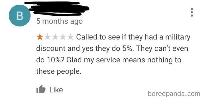 “They Give Me A Discount But I Wanted More, One Star Rating!”