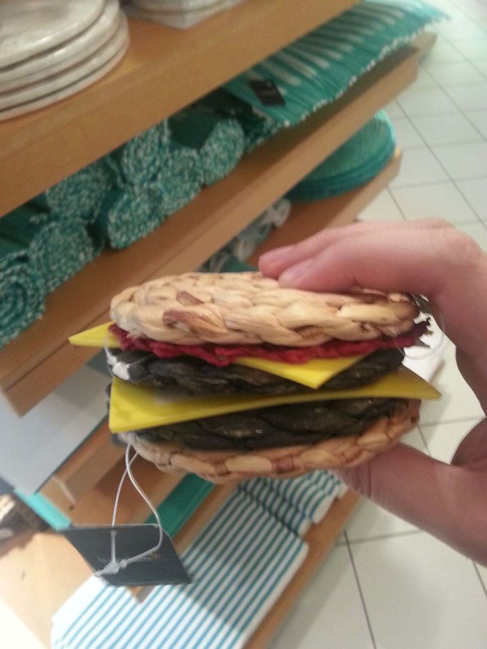My Girlfriend Took Me To A Furniture/Homewares Store, So I Did What Anyone Would Do - I Made Cheeseburgers Out Of The Coasters
