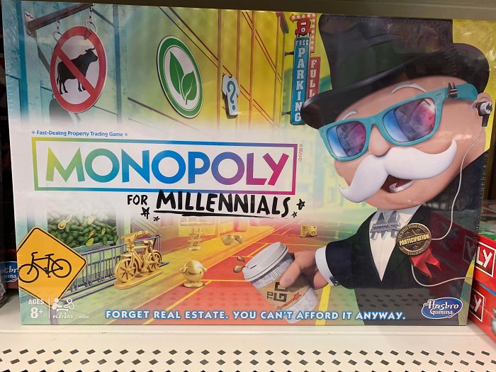 Monopoly, A Game Originally Made As A Commentary Of Landlords And Property Costs, Now Openly Mocks Millennials For Their Collective Poverty. Nice
