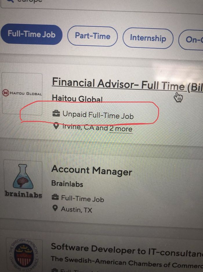 Looking For A Financial Advisor - Full Time, Unpaid