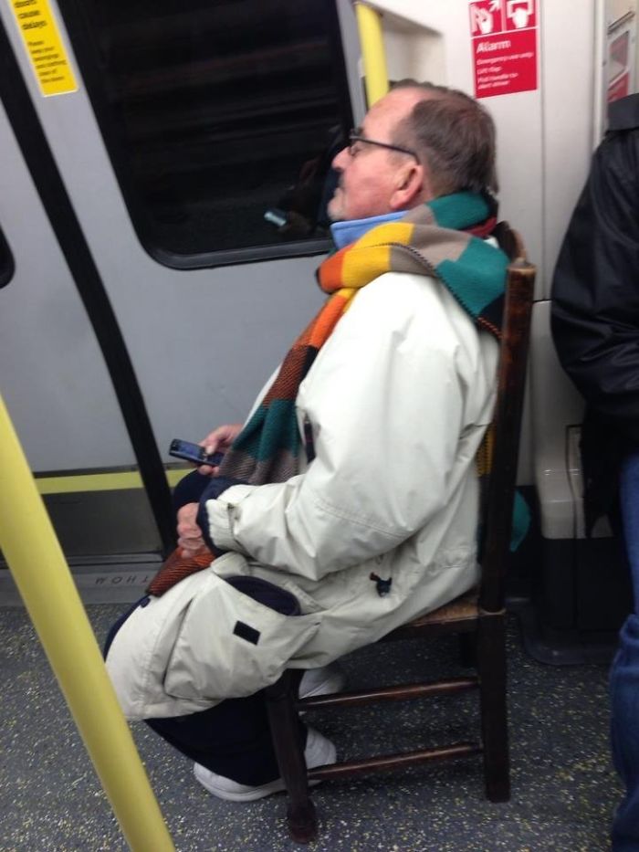 The Only Guy Guaranteed A Seat On The Tube At Rush Hour