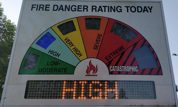 Meanwhile In Australia, High Is The Second Lowest Fire Danger Rating