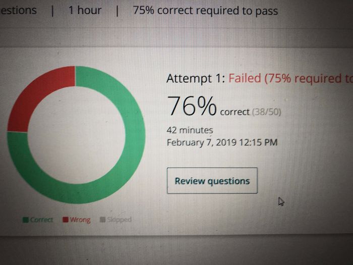75% Required To Pass This Practice Exam...