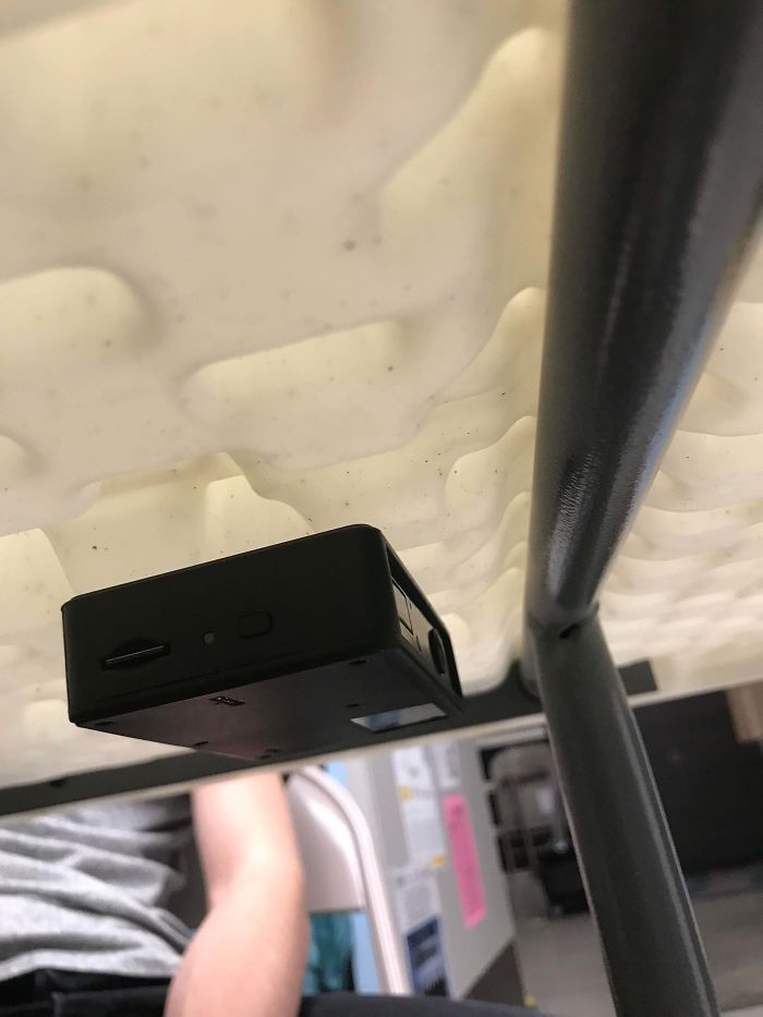 Secret Recording Device Under Break Room Table At Work