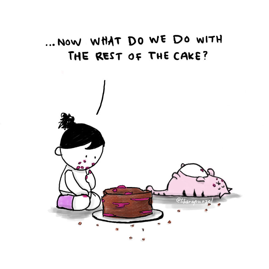 15 Heartwarming Comics Of A Little Girl And Her Cat To Make Your Day