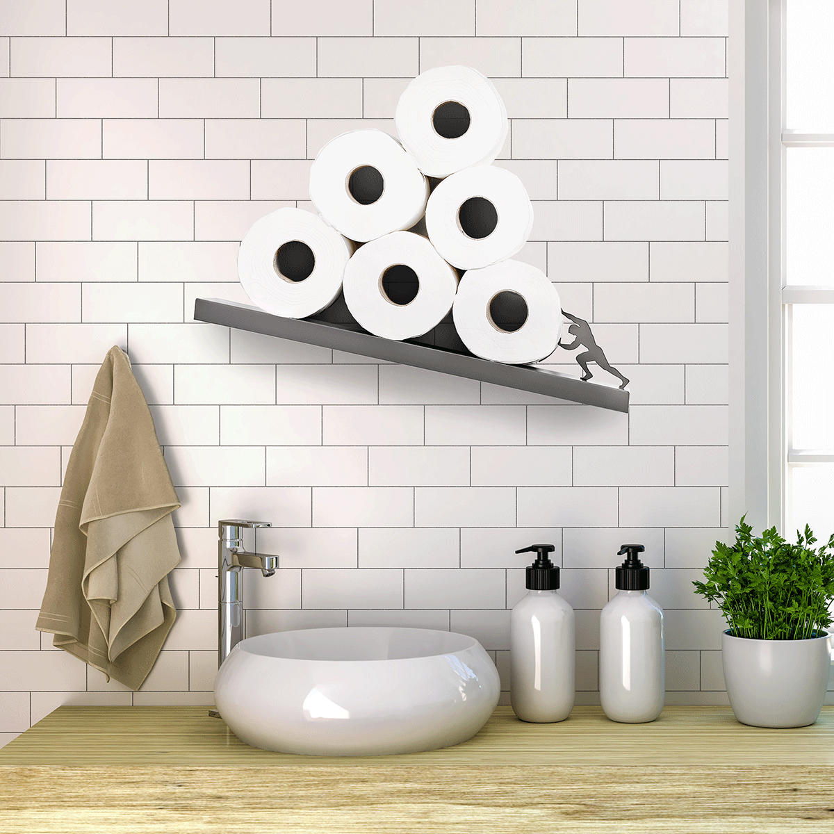 This Toilet Paper Shelf I Designed Is Hard At Work All The Time