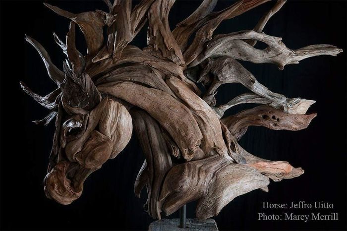 30 Amazing Wood Sculptures Made From The Pieces Found On Beaches
