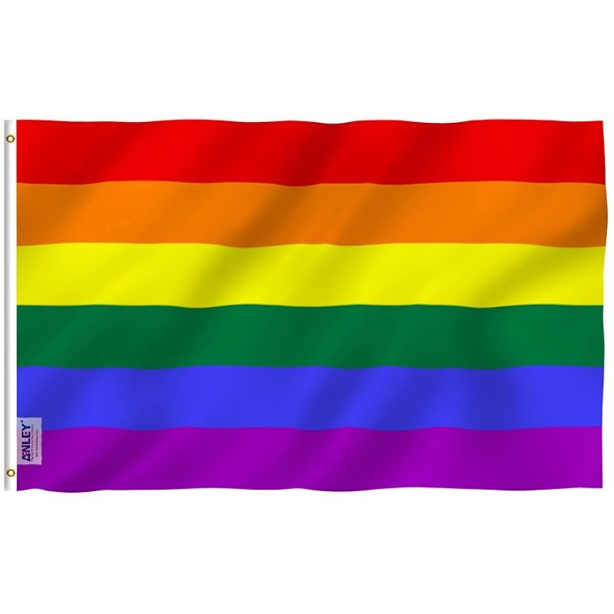 Gay Pride Banner Flags Polyester With Brass Grommets
