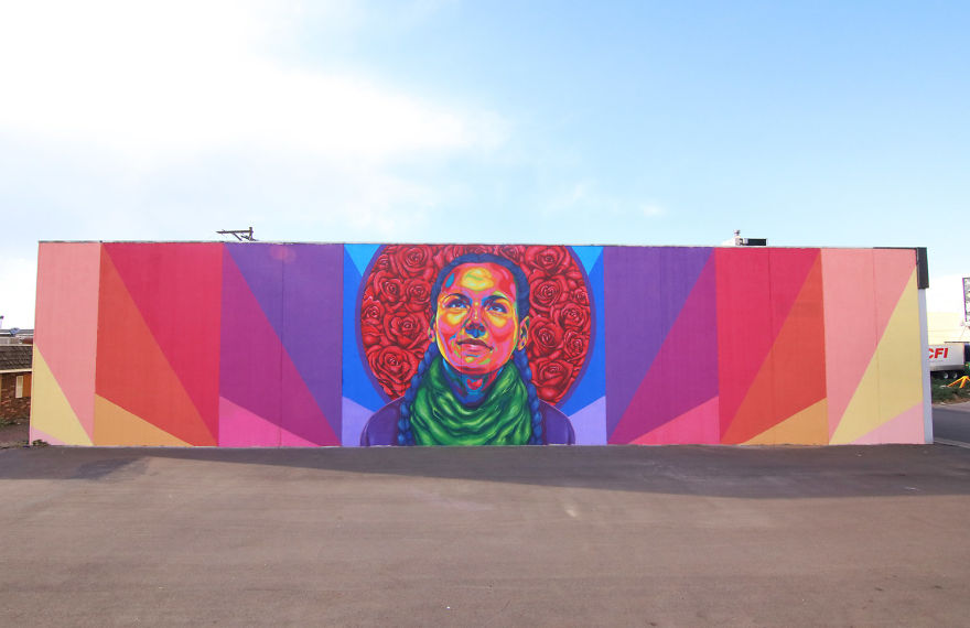 I Creat Murals Of Community Members With Bright Colors