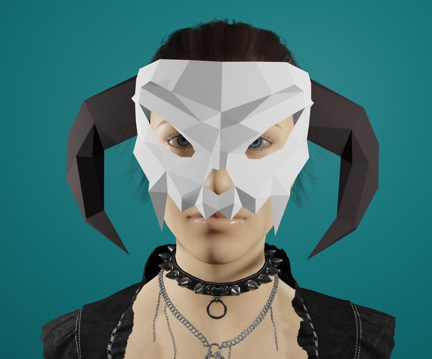 Animal Skull Half-Mask