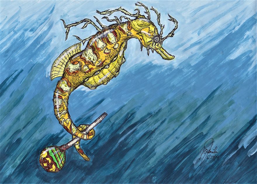 I Paint Colorful Marine Animals With A Twist To Show The Extent Of Plastic Pollution In Our Oceans I Paint Colorful Marine Animals With A Twist To Show The Extent Of Plastic Pollution In Our Oceans