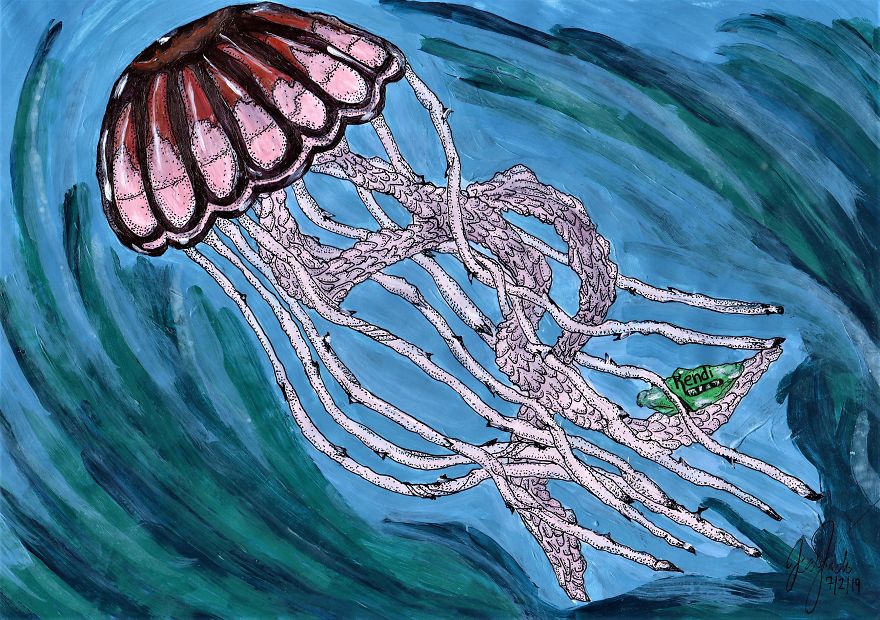 I Paint Colorful Marine Animals With A Twist To Show The Extent Of Plastic Pollution In Our Oceans I Paint Colorful Marine Animals With A Twist To Show The Extent Of Plastic Pollution In Our Oceans