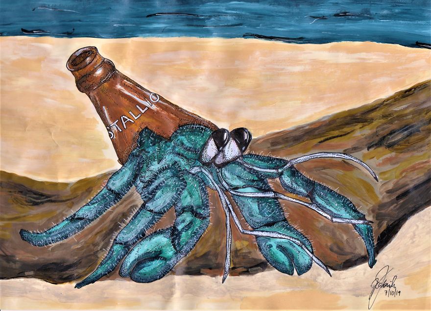 I Paint Colorful Marine Animals With A Twist To Show The Extent Of Plastic Pollution In Our Oceans I Paint Colorful Marine Animals With A Twist To Show The Extent Of Plastic Pollution In Our Oceans