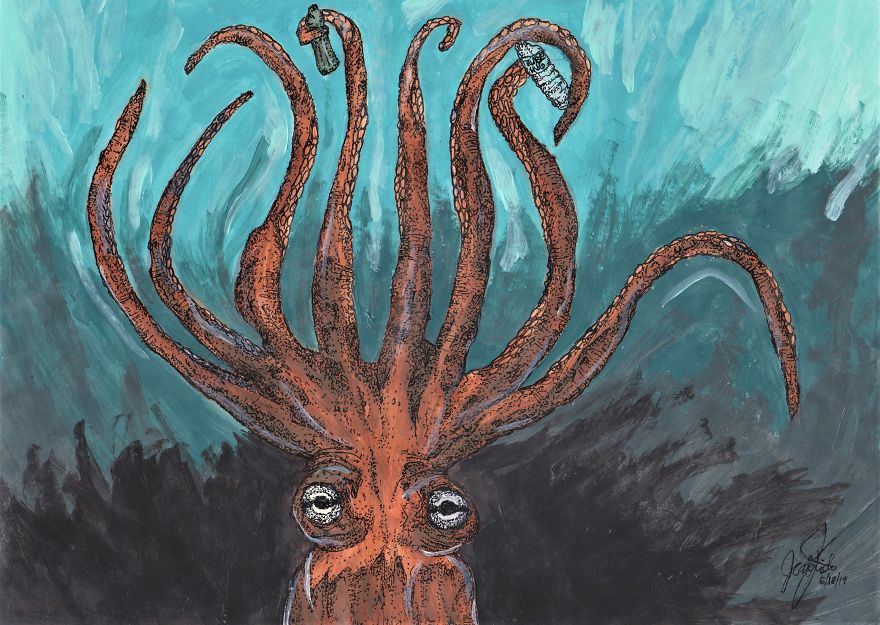 I Paint Colorful Marine Animals With A Twist To Show The Extent Of Plastic Pollution In Our Oceans I Paint Colorful Marine Animals With A Twist To Show The Extent Of Plastic Pollution In Our Oceans