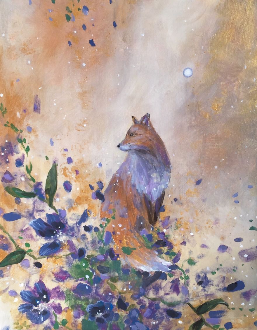 I Love To Paint Magical Creatures And Other Worlds, So Here’s My Newest Moon Fox Collection