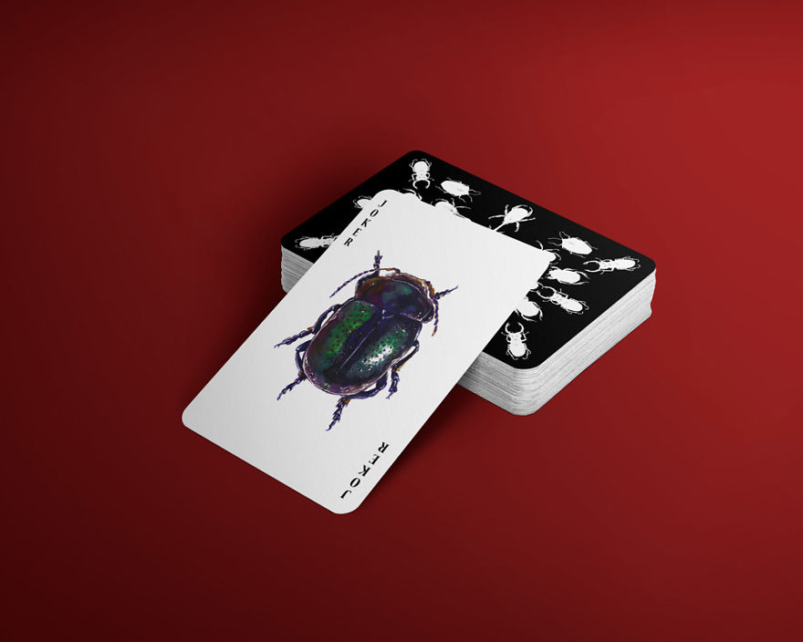 Jewelry Box: A Fantastic Deck Of Magnificent Beetles In Watercolor Technique Jewelry Box: A Fantastic Deck Of Magnificent Beetles In Watercolor Technique
