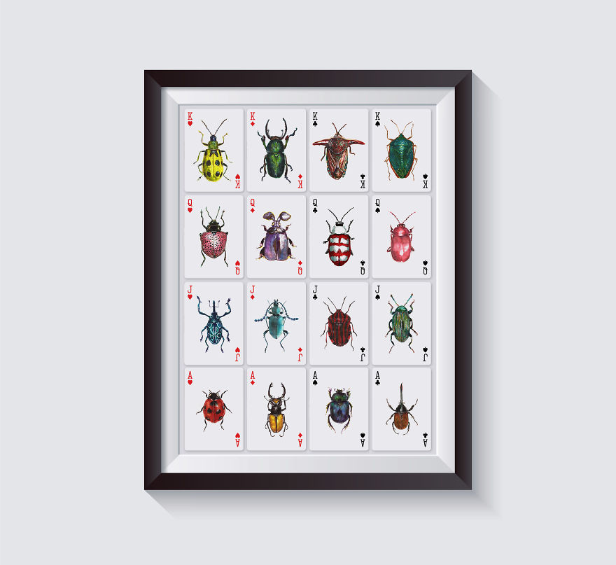Jewelry Box: A Fantastic Deck Of Magnificent Beetles In Watercolor Technique Jewelry Box: A Fantastic Deck Of Magnificent Beetles In Watercolor Technique