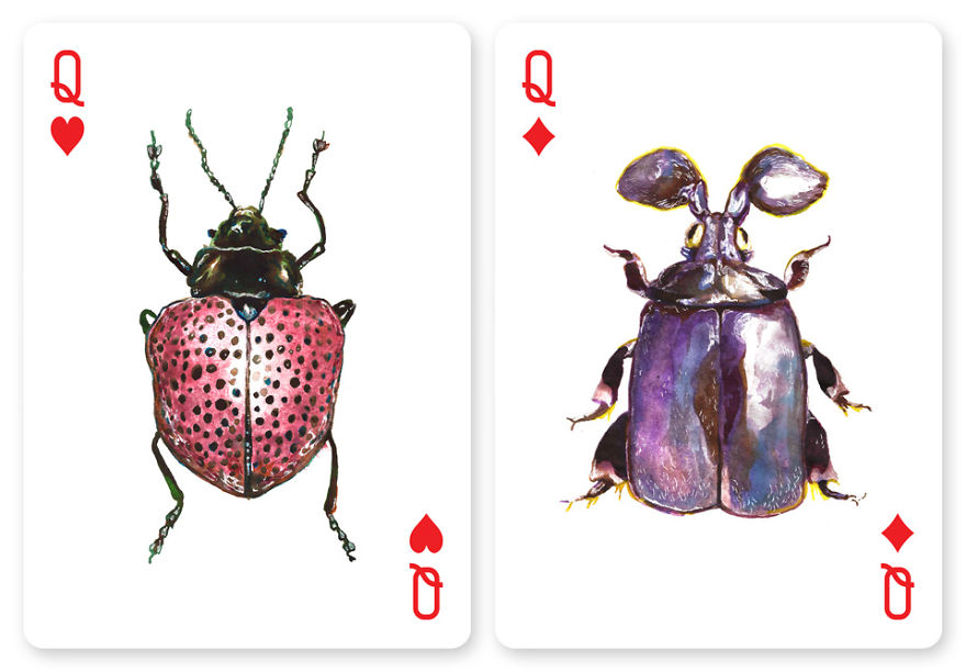 Jewelry Box: A Fantastic Deck Of Magnificent Beetles In Watercolor Technique Jewelry Box: A Fantastic Deck Of Magnificent Beetles In Watercolor Technique