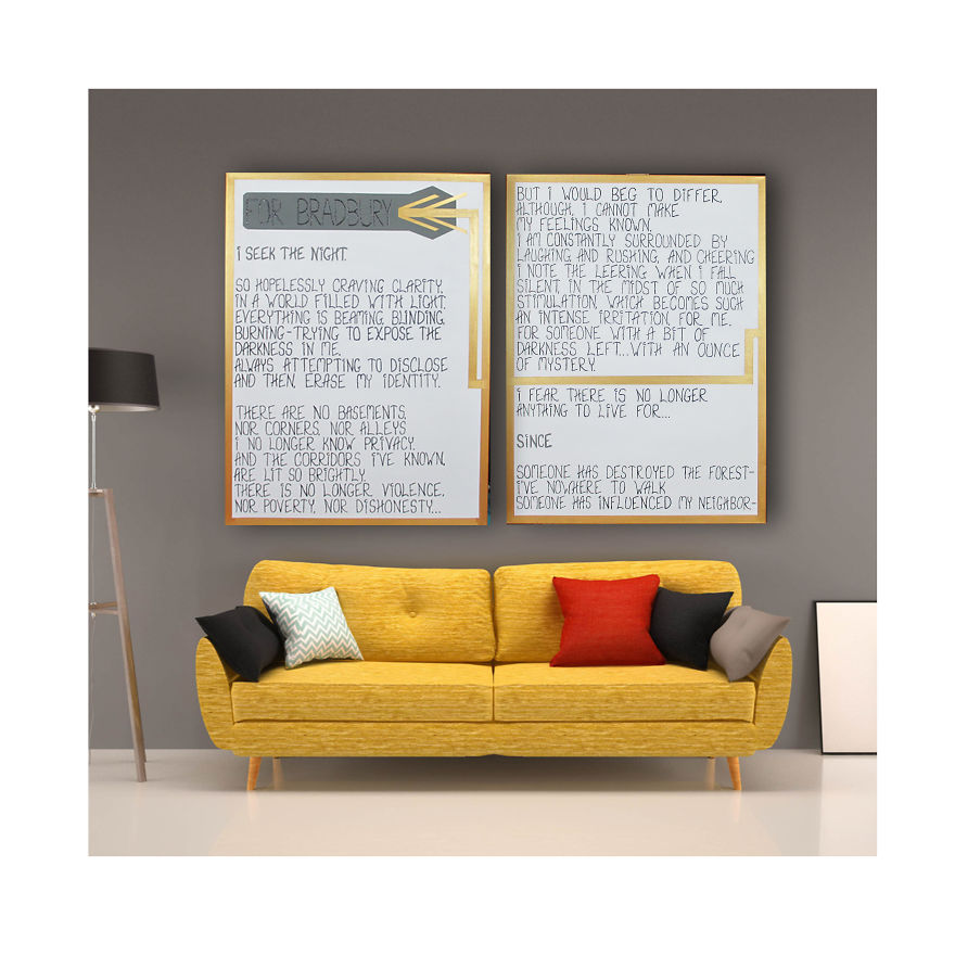 "For Bradbury' Poetic Narrative On Canvas "For Bradbury' Poetic Narrative On Canvas