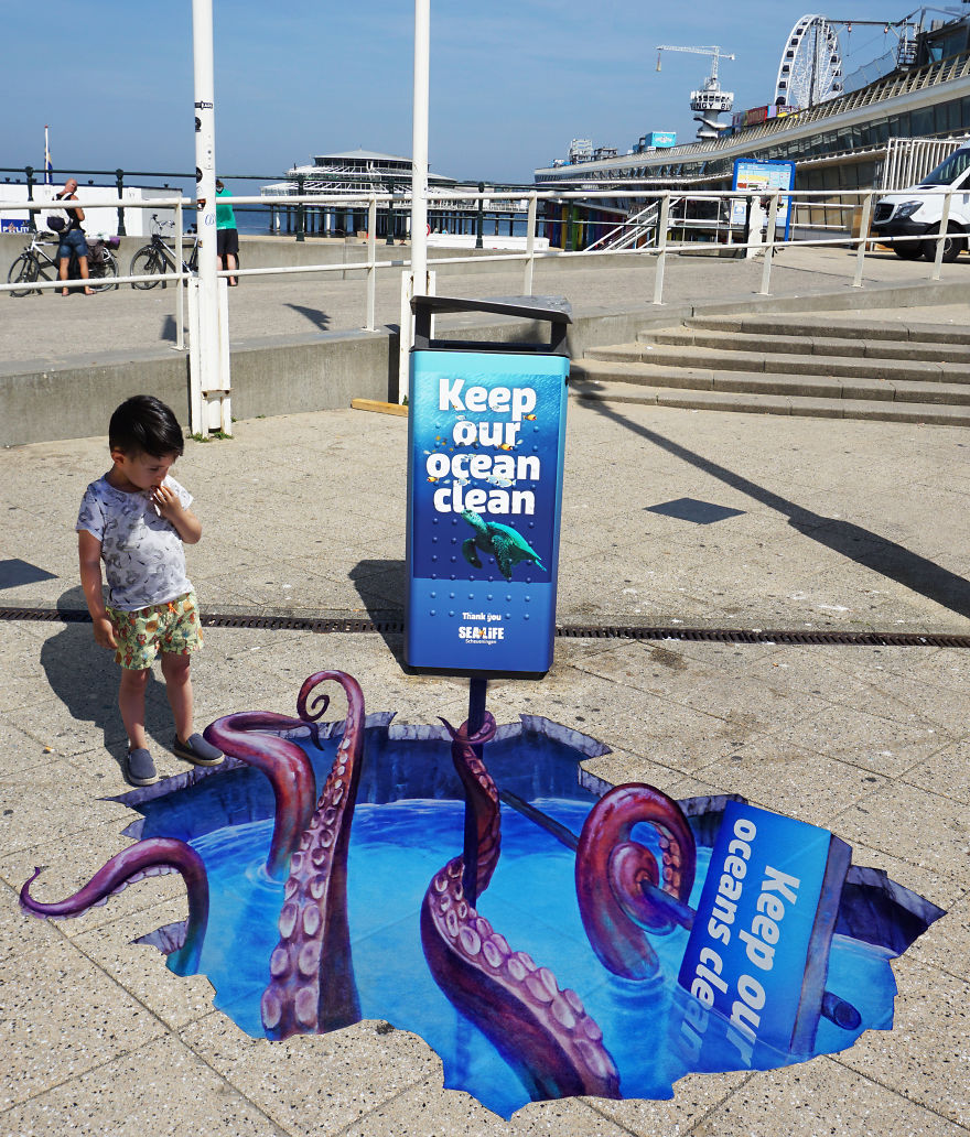 3D Street Art // Keep Our Ocean Clean