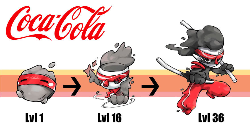 This Illustrator Transforms Famous Brands Into Evolving Pokemons