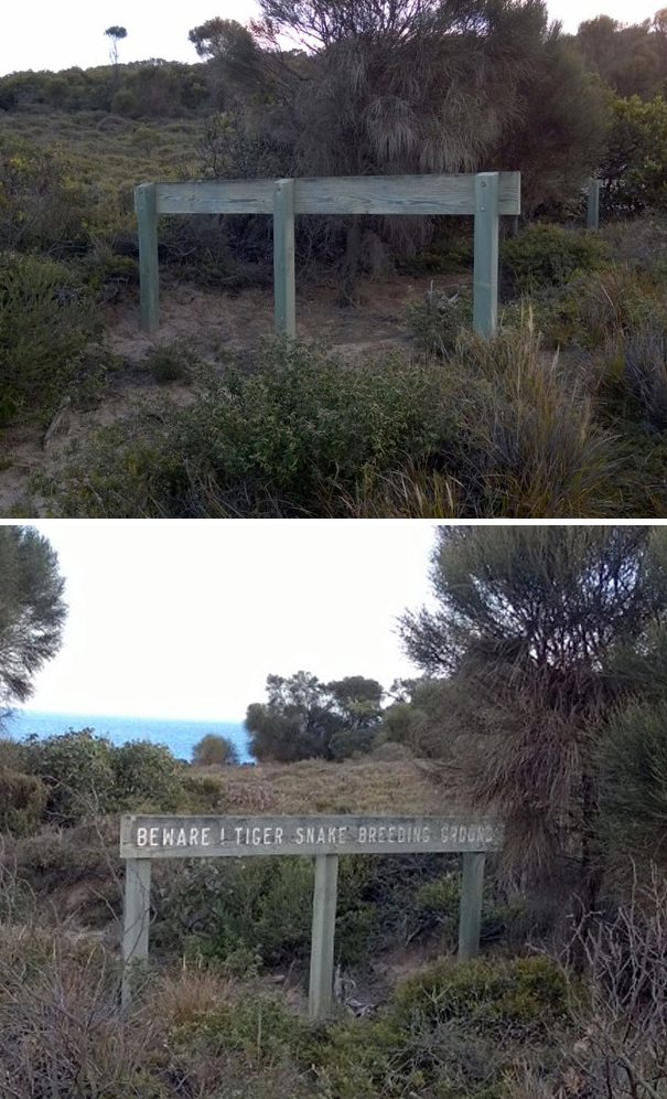 Walked Up On The Back Of This Sign While Hiking In Australia...