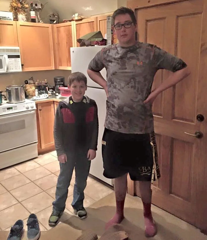 My Brother And His Friend, Both Age 13. We Loved The Difference In Height