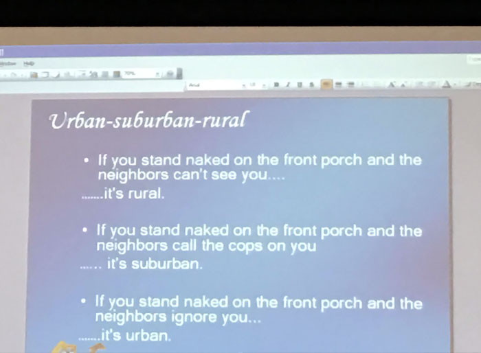 A Friend On Facebook Shared This Slide From Her Class. The Difference Between Urban, Suburban, And Rural