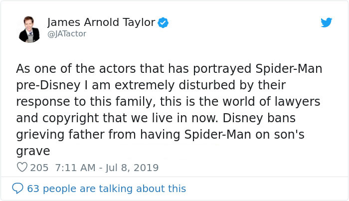 18 Reactions To Disney Refusing To Let Grieving Dad Put Spider-Man On 4-Year-Old Son’s Headstone