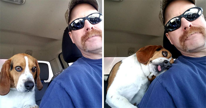 Man Rescues A Beagle From Being Euthanized In A Shelter, The Dog Can’t Contain His Gratitude, Hugs His Rescuer